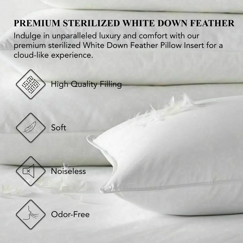A1 Home Collections LLC Throw Pillow Insert Down Feather Filled (Set of 2)
