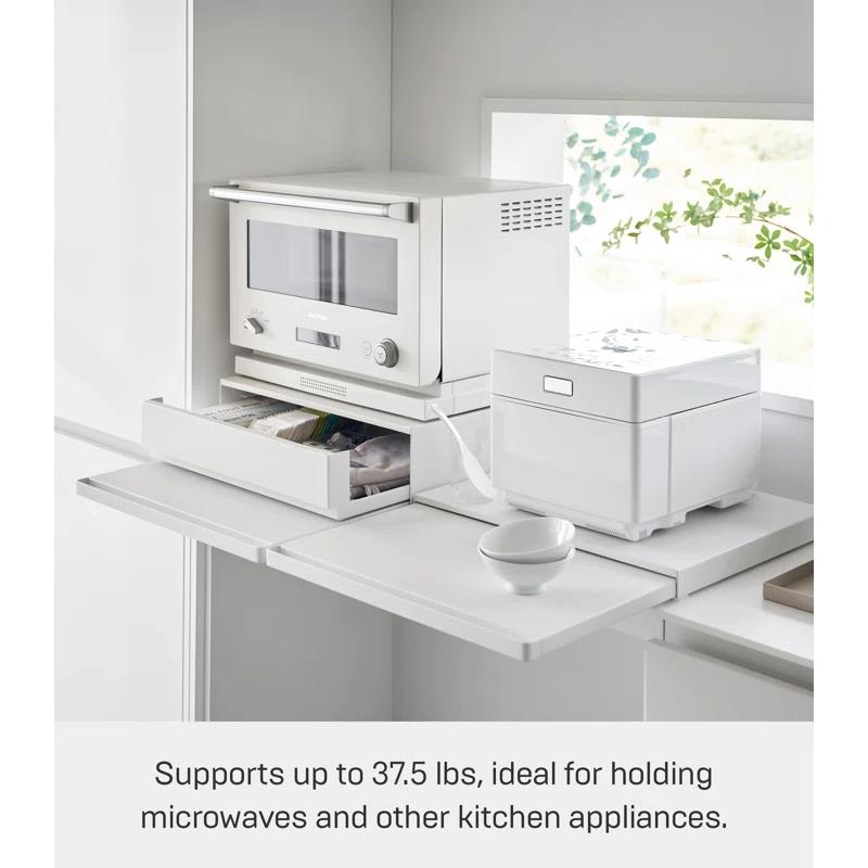 Yamazaki Home Yamazaki Home Countertop Drawer With Pull-Out Shelf, Steel, Holds 37 Lbs