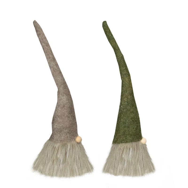 Northlight Seasonal Green and Gray Christmas Gnome Figures