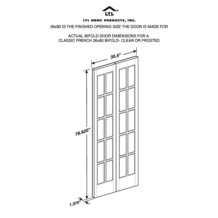 LTL Home Products Frosted Glass Classic French Bi-fold Door