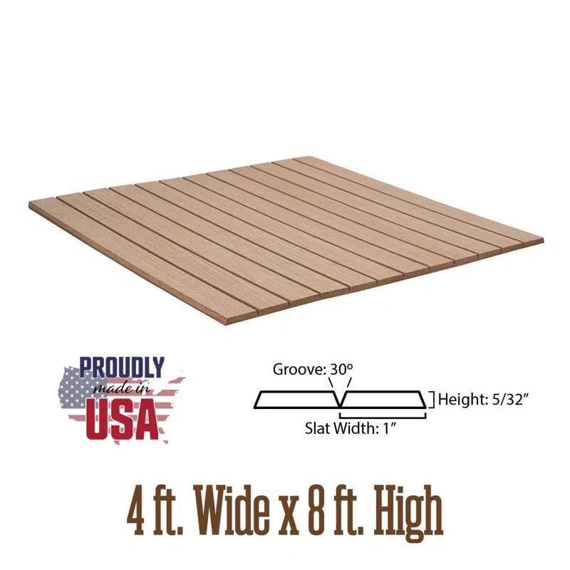 Architectural Products by Outwater L.L.C. Outwater 4Ft Wide X 8Ft High X 5/32In Thick Unfinished Maple Veneer Decorative Wall Tambour Panel With 3/4In 30-Degree Groove Slats – Flexible