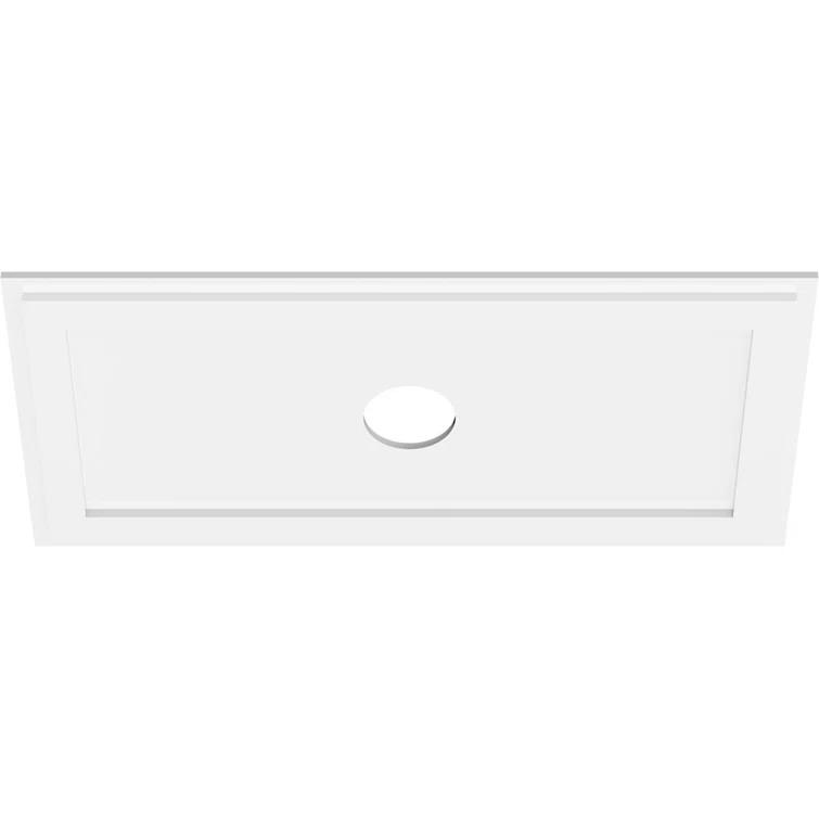 Ekena Millwork 26"W x 13"H x 7"ID x 9"C x 1"P Rectangle Architectural Grade PVC Contemporary Ceiling Medallion CMP34X17RE-04000
