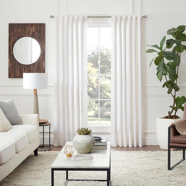 MODE Mode Premium Collection 1 Diameter Curtain Rod Set with Modern Ball Finials and Steel Wall Mounted Adjustable Rod