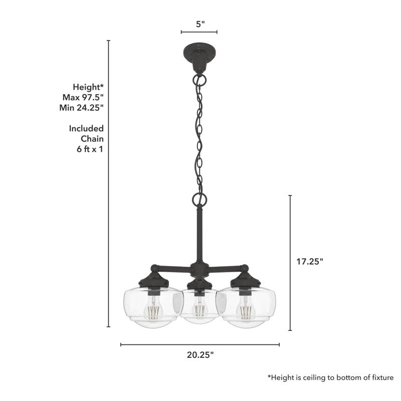 Hunter Fan Hunter Saddle Creek 3 Light Chandelier Ceiling Light Fixture