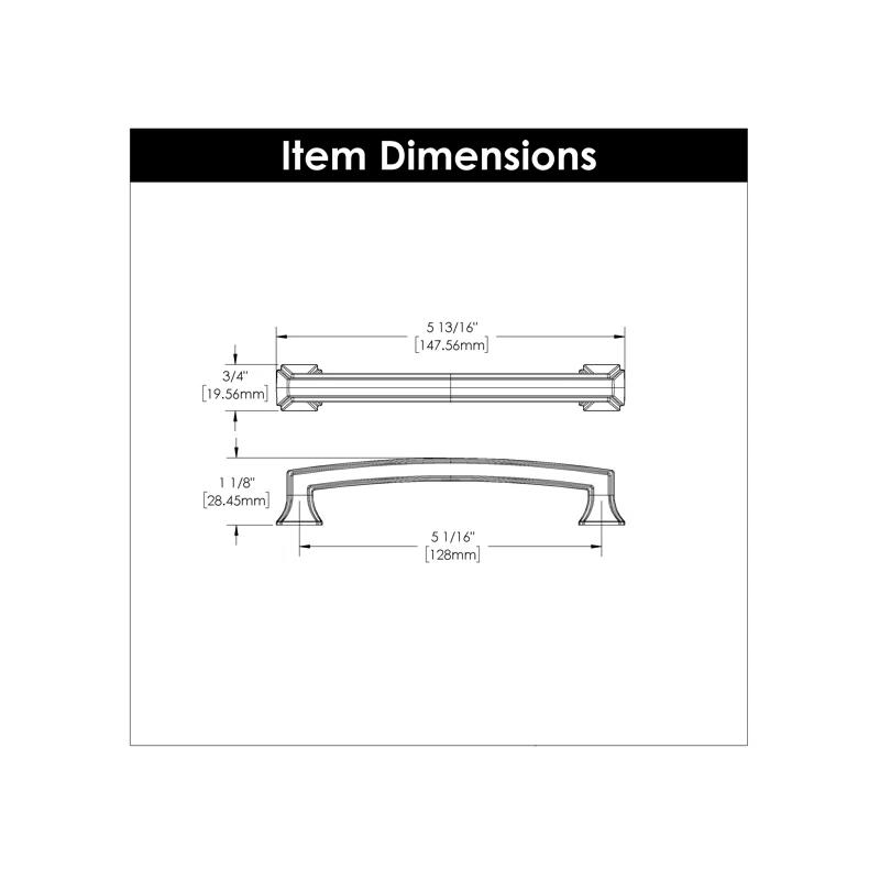Hickory Hardware Bridges Collection Handle Pull - 5-1/16" Center to Center Cabinet Pull Satin Nickel - Transitional, Deco Hardware for Drawers & Cabinets