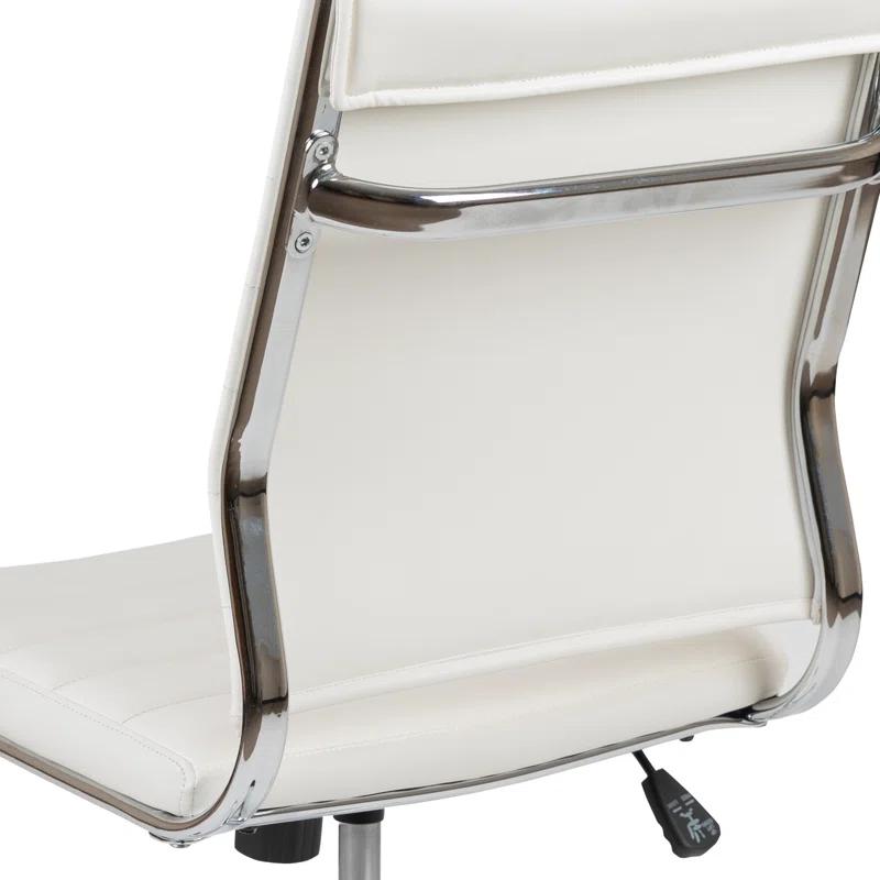 Flash Furniture Mid-Back Armless LeatherSoft Ribbed Executive Swivel Office Chair