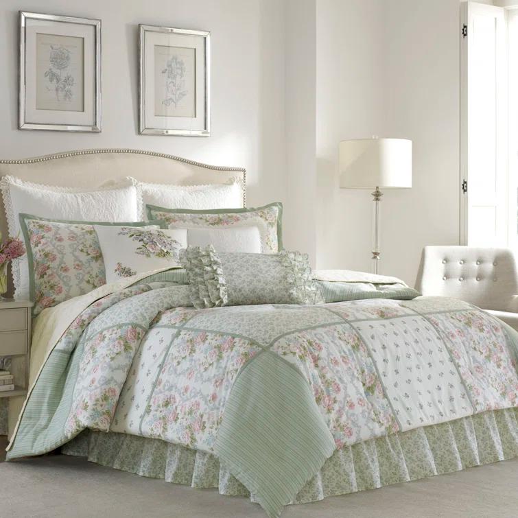 Laura Ashley Laura Ashley Harper Green Cotton Comforter Set