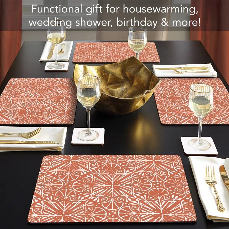 CounterArt Mohave Southwest Decorative Hardboard Placemats with Protective Cork Backing 4 Pack (Set of 4)