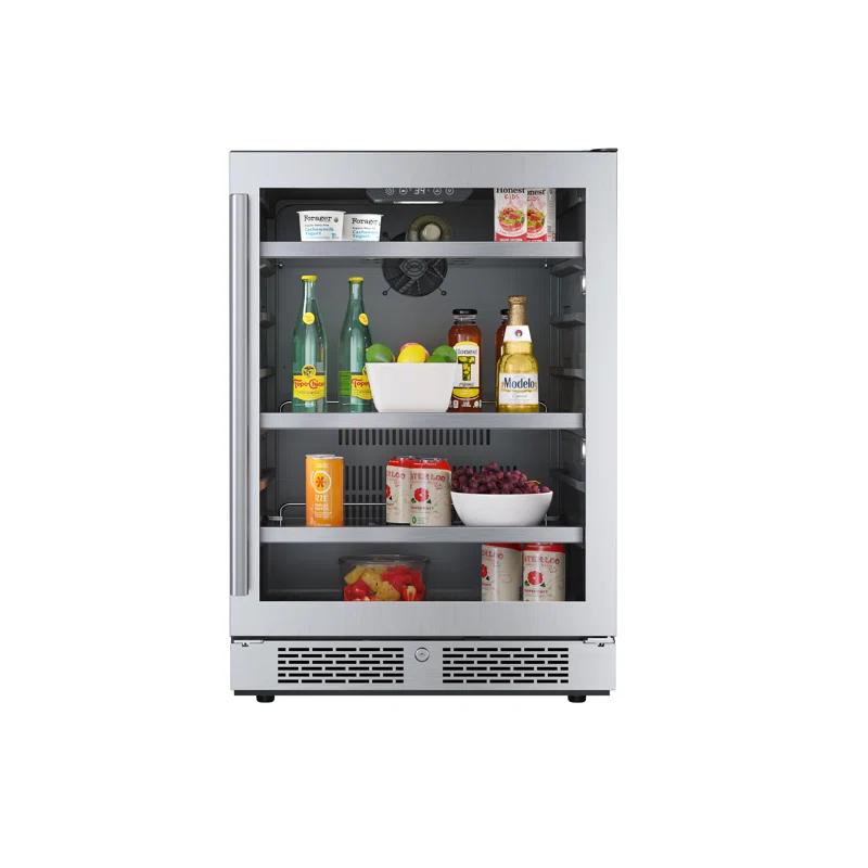Avallon Avallon 23.8125'' W Convertible 140 Cans (12 oz.) Beverage Cooler with Glass Door