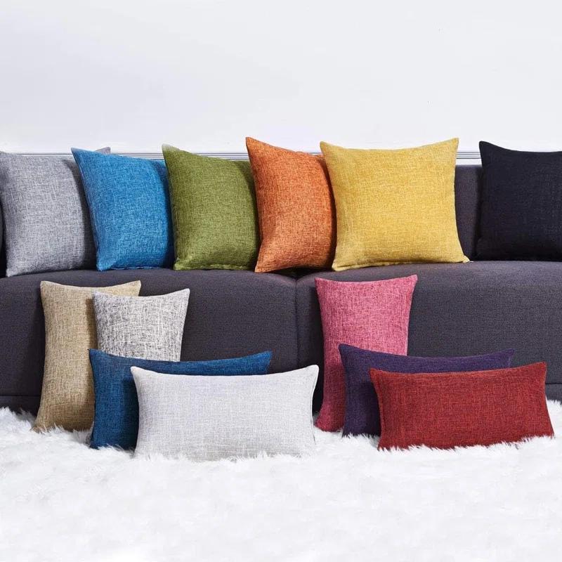 MAXAYA Set Of 2 Mustard Yellow Pillow Covers 18X18 Inch Rustic ...