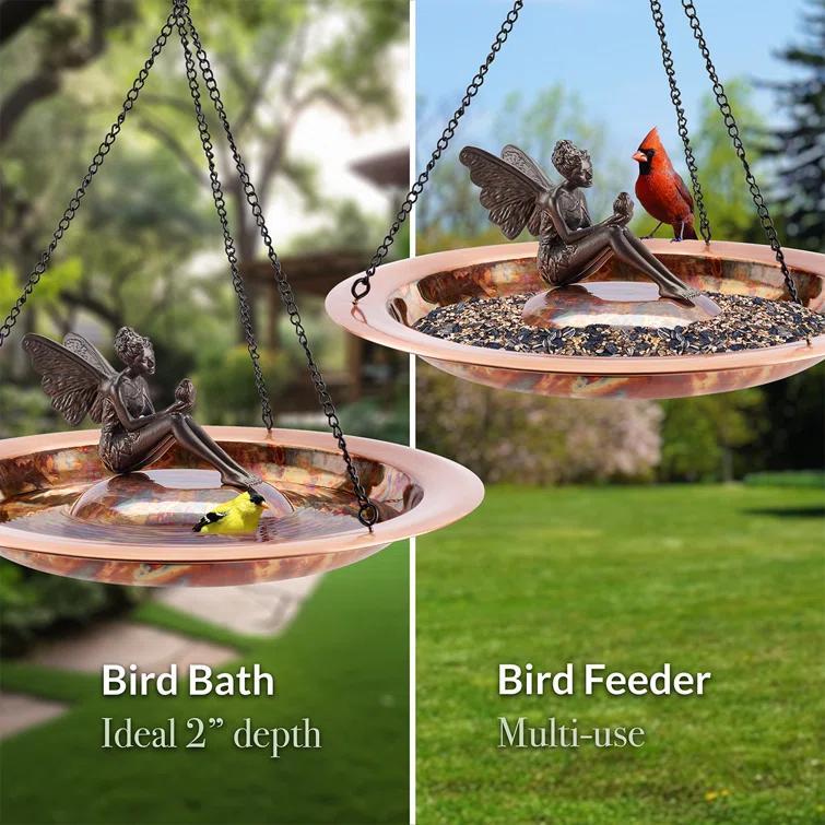 Bungalow Rose Buckleys Copper Hanging Birdbath