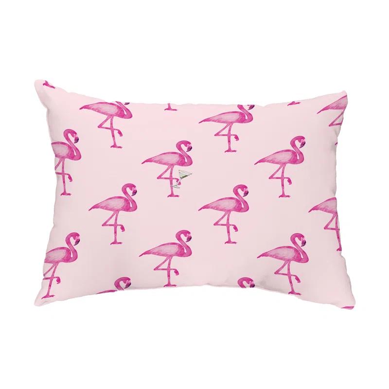 e by design Flamingo Indoor/Outdoor Reversible Throw Pillow