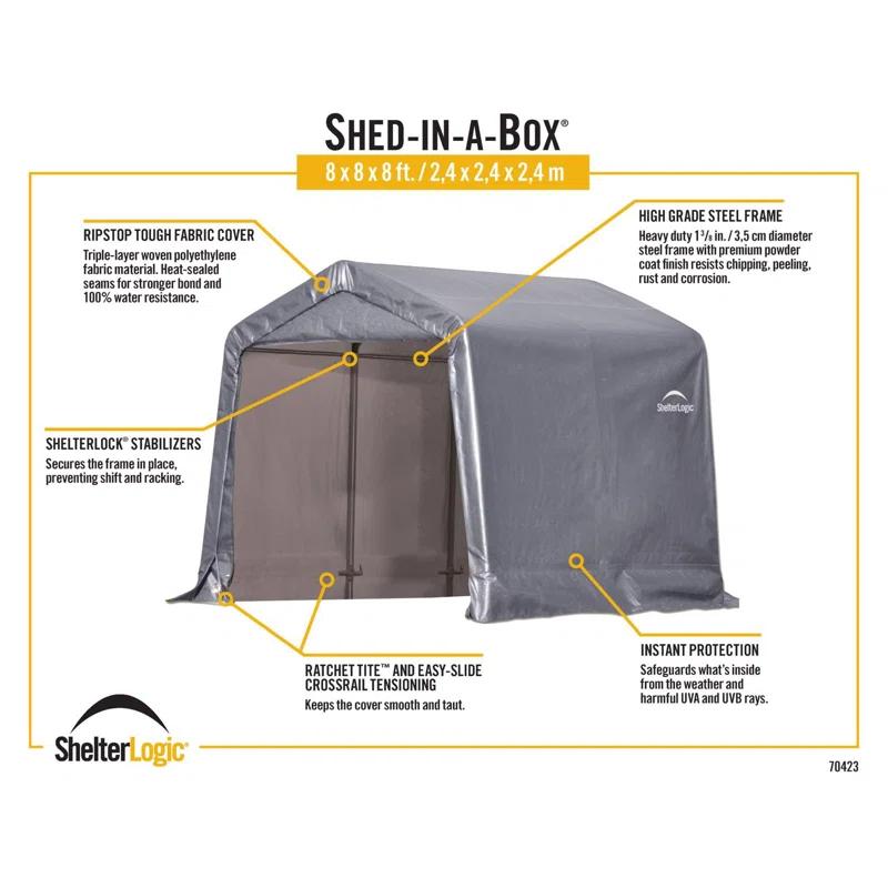 ShelterLogic ShelterLogic Shed-in-a-Box 8 x 8 x 8 ft Peak Gray