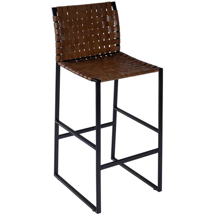 Butler Specialty Urban Woven Leather Bar Stool In Brown