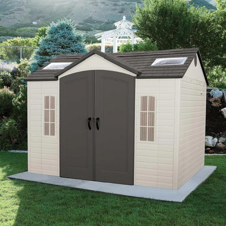 Lifetime Lifetime 10 Ft. x 8 Ft. High-Density Polyethylene (Plastic) Outdoor Storage Shed with Steel-Reinforced Construction