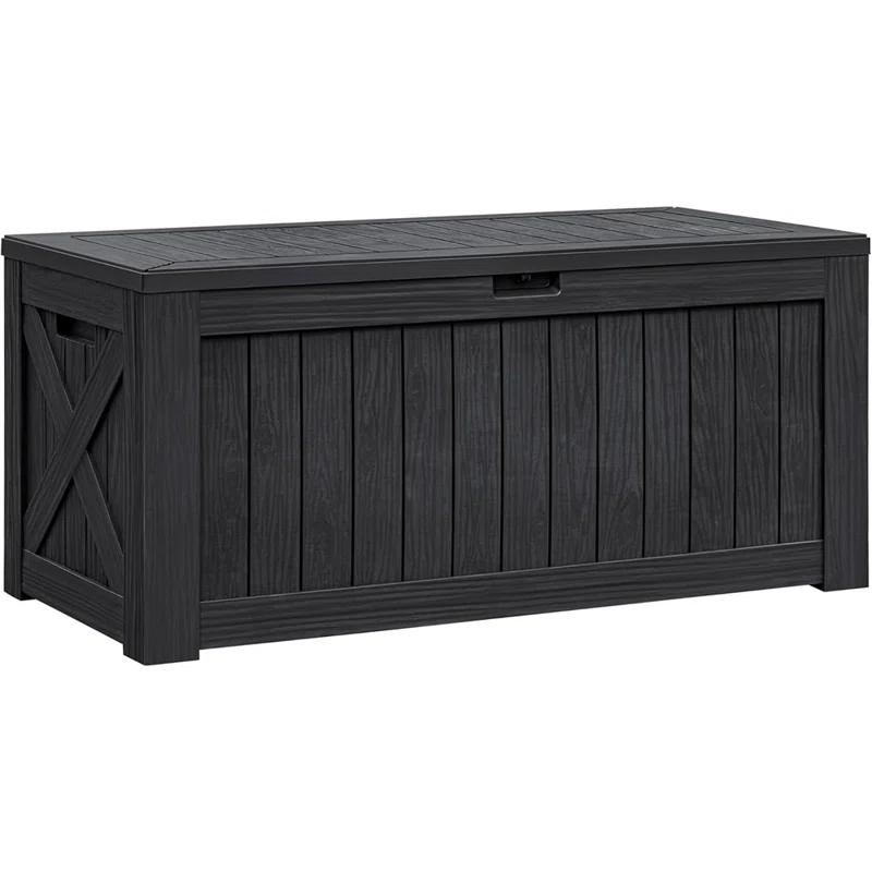 MAXAYA Resin Deck Box 120 Gallon Waterproof Large Deck Boxes P...