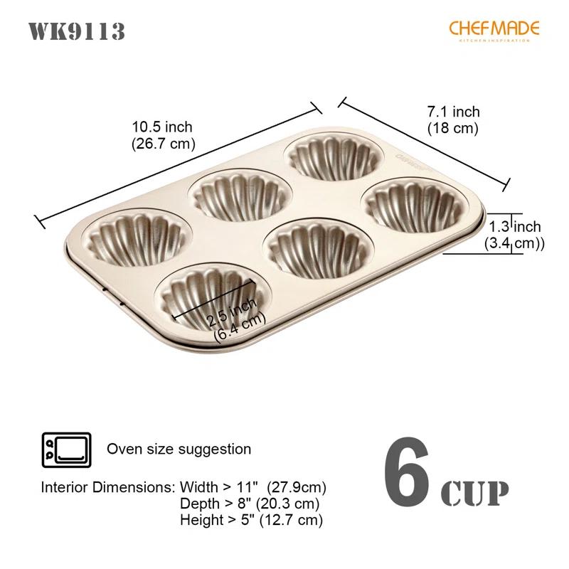 CHEFMADE CHEFMADE 6 Cavity Madeleine Mold Cake Pan