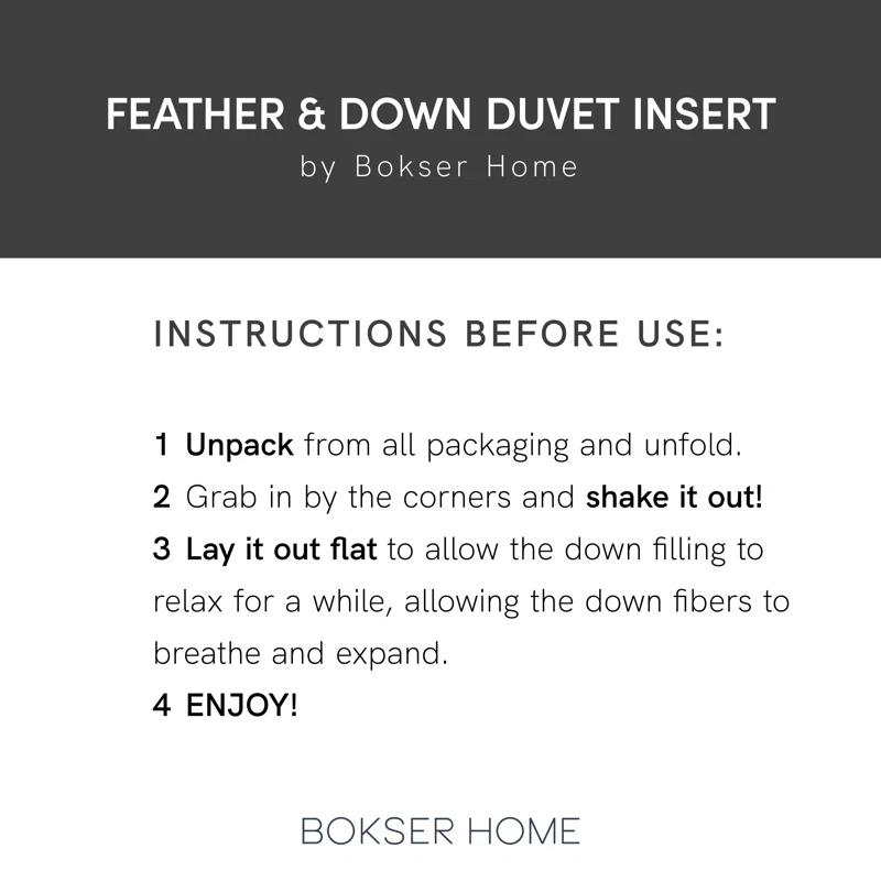 All Season Feather & Down Duvet Comforter Insert