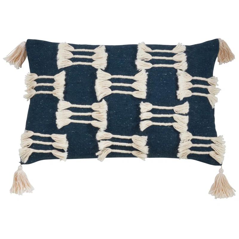 Saro Trois Lignes Collection Cotton Throw Pillow