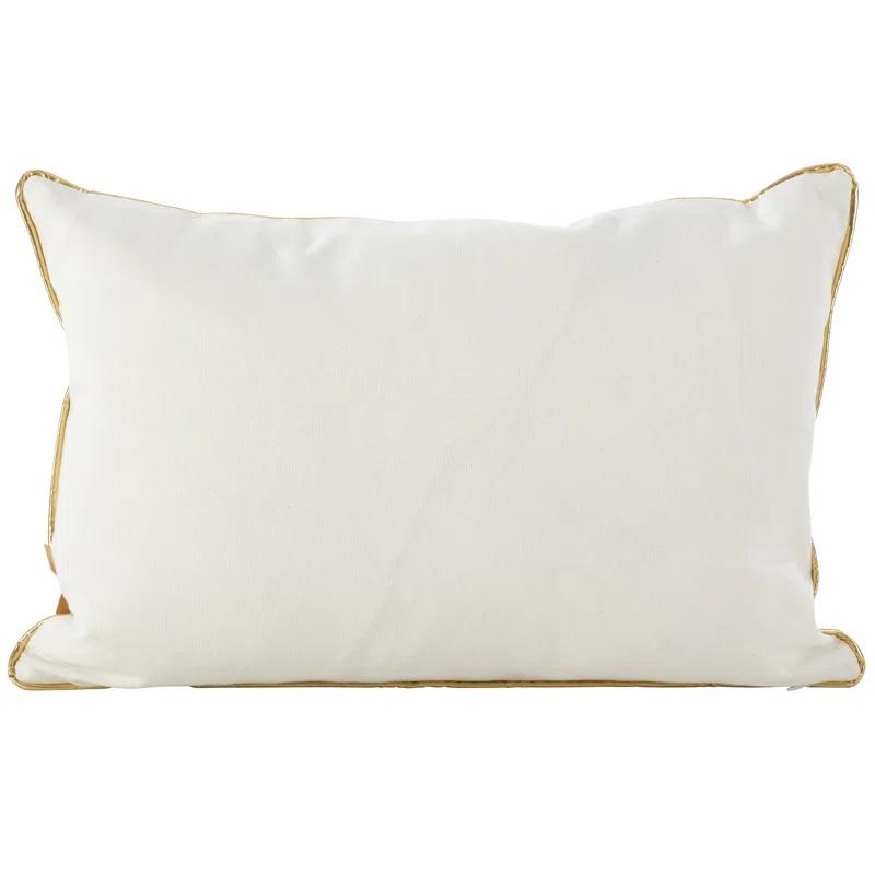 Saro Poinsettia Pillow Collection Floral Cotton Throw Pillow