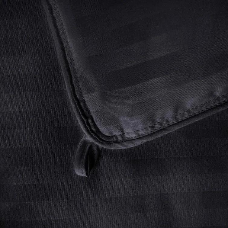Superior Striped Reversible Box-Quilt Brushed Microfiber Medium Weight Down Alternative Comforter