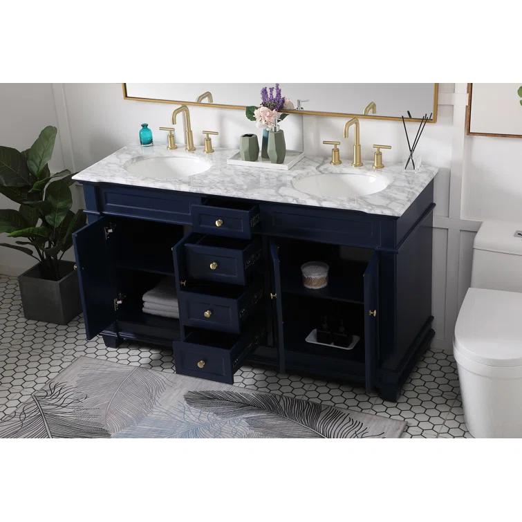 Etta Avenue™ Lydie 60'' Double Bathroom Vanity with Marble Top