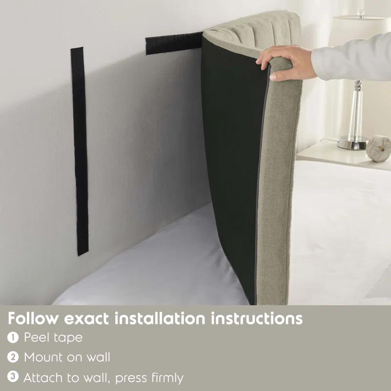 Nestl Chastelyne Upholstered Easy Assemble Wall Mounted Headboard