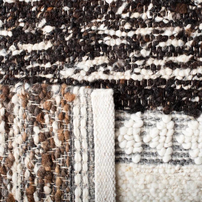 Pante Macassar Southwestern Hand-Woven Cotton/Wool Brown/Ivory/Black Area Rug