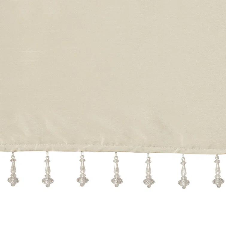 Madison Park Emilia Lightweight Faux Silk Single Valance with Beads