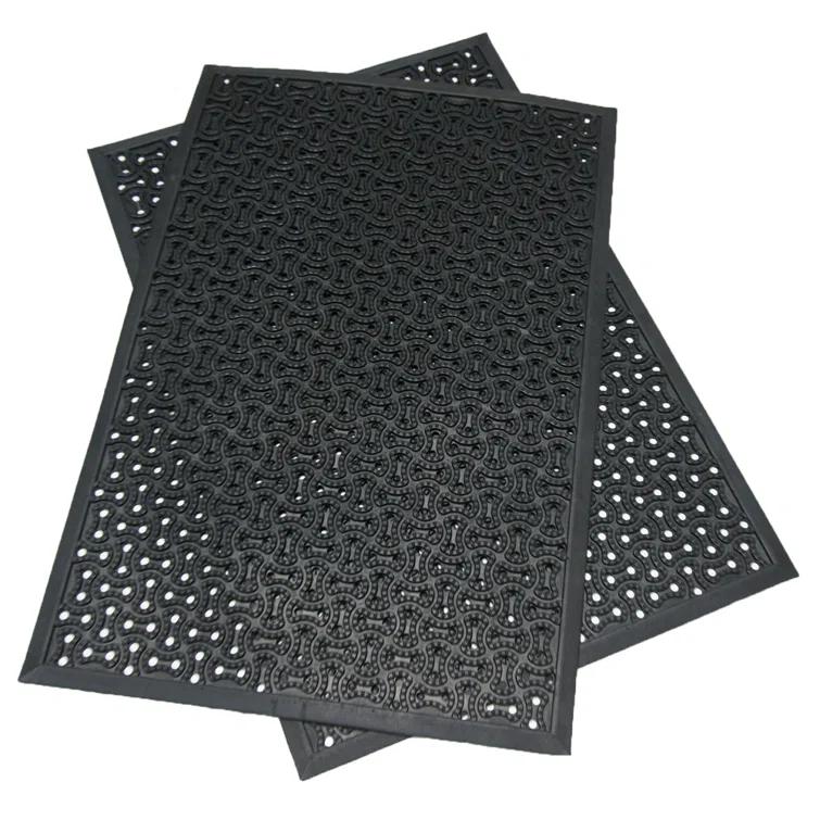 Rubber-Cal, Inc. Rubber-Cal "Dura-Scraper Drainage" Commercial Door Mat - Black