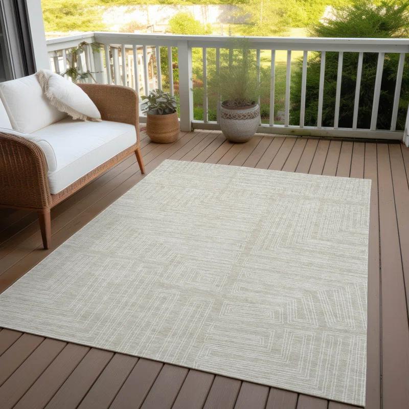 Machine Washable Indoor/Outdoor Chayden ACN1045 Beige Rug