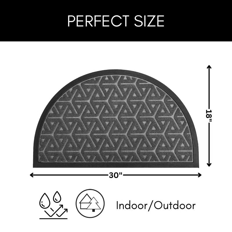 Evideco Outdoor Mat Wilson Half Round Front 30 in. x 18 in. Non-Slip Door Mat