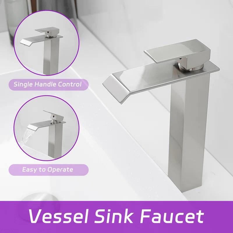 VIBRANTBATH 6004H-N Vessel Sink Faucet Single-handle Bathroom Faucet with Drain Assembly