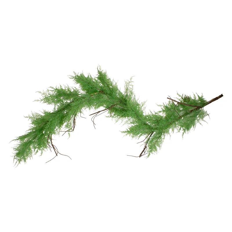 Northlight Seasonal 5' x 8" Green and Brown Cedar Artificial Christmas Garland - Unlit