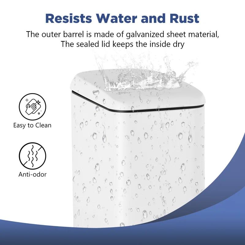 FDW Bathroom Trash Can With A Lid 1.3 Gallon  (5 L) Small Trash Bin Step Pedal Garbage Can With Removable Bucket Slim For Small Spaces For Bathroom,Bedroom,Kitchen,Office