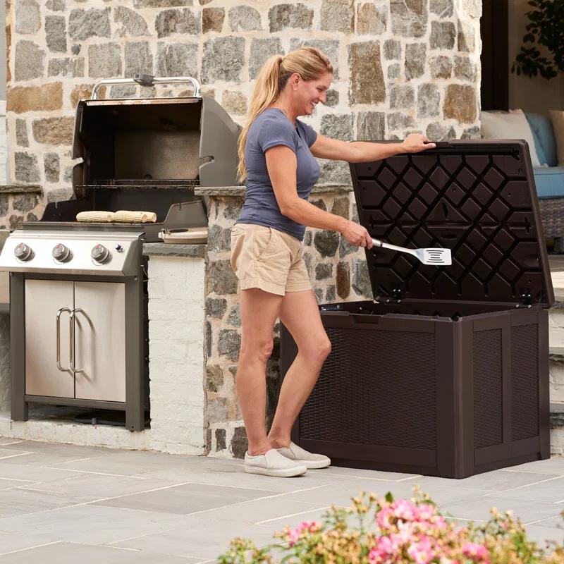 Rubbermaid Rubbermaid Deck Box, Medium, 74 Gallon, Brown