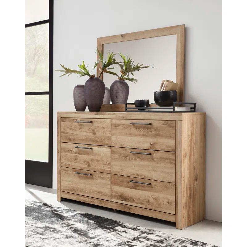 Gracie Oaks Hyanna Queen Panel Bed, Dresser, Mirror, and Nightstand