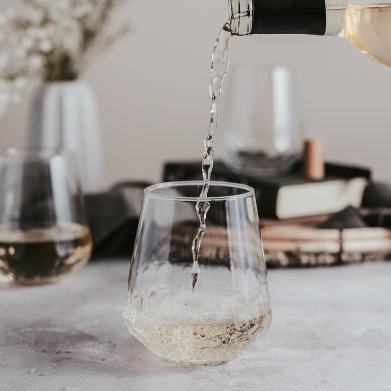 Libbey Hammered Libbey Base All-Purpose Stemless Wine Glasses (Set of 8)