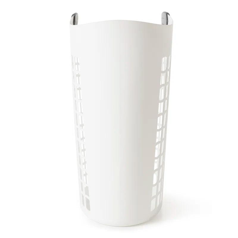 Gracious Living Gracious Living Easy Carry Flex 87 L Plastic Laundry Hamper, White (2 Pack) (Set of 2)