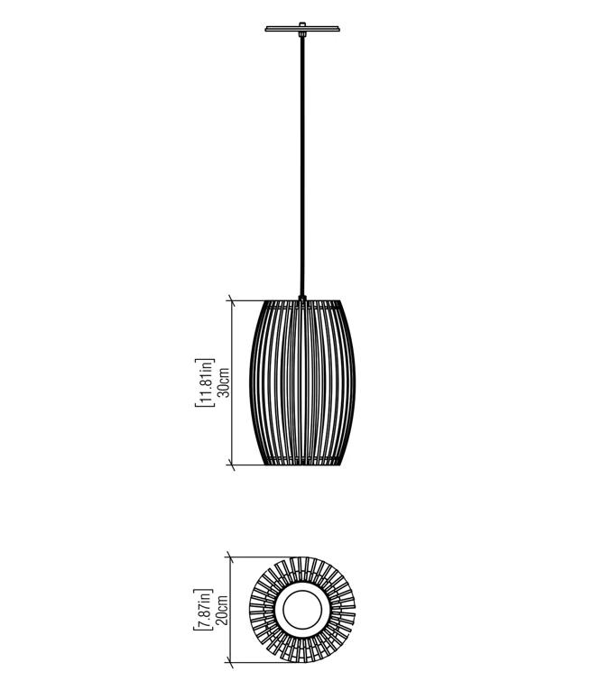 Accord Lighting Stecche Di Legno 1 - Light Single Pendant