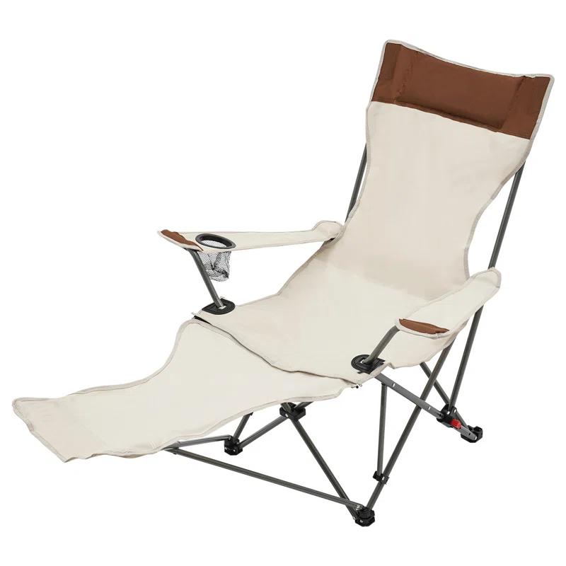 Arlmont & Co. Adjustable Folding Adirondack Chair Camping Chair With Cup Holder (Set of 2)