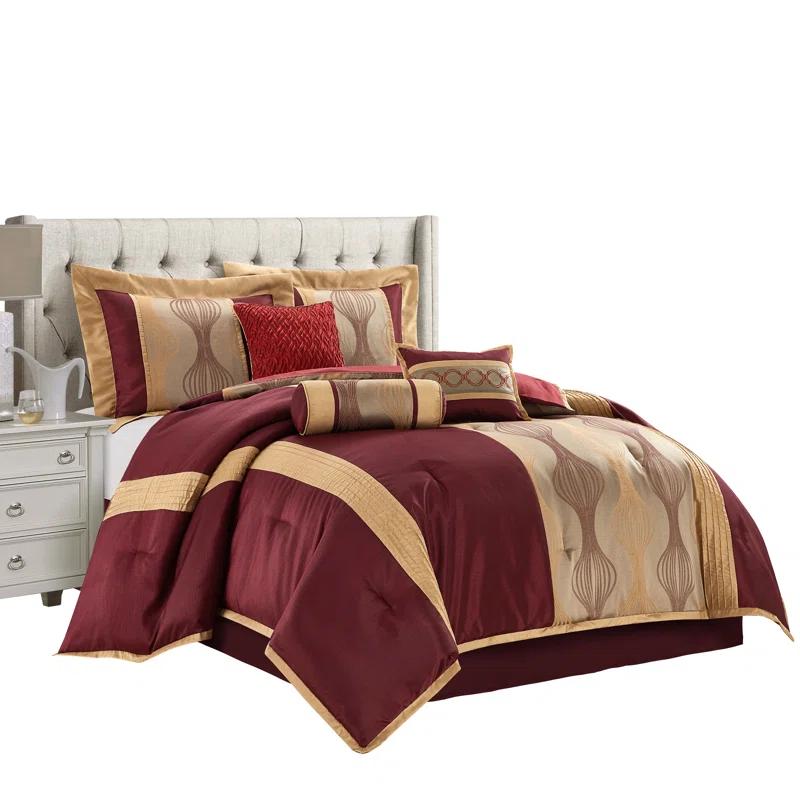 Kath 7 Piece Microfiber Modern & Contemporary Comforter Set