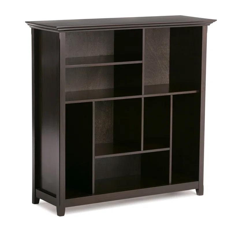 Simpli Home Amherst 44"W Solid Wood Multi Cube Bookcase with 8 Different Sized Storage Cubbies