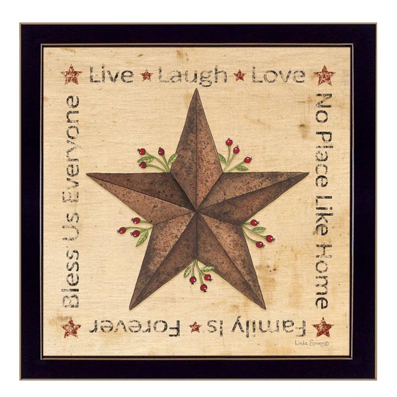 Trendy Decor 4U 'Live Laugh Love - Barn Star' Framed Textual Art