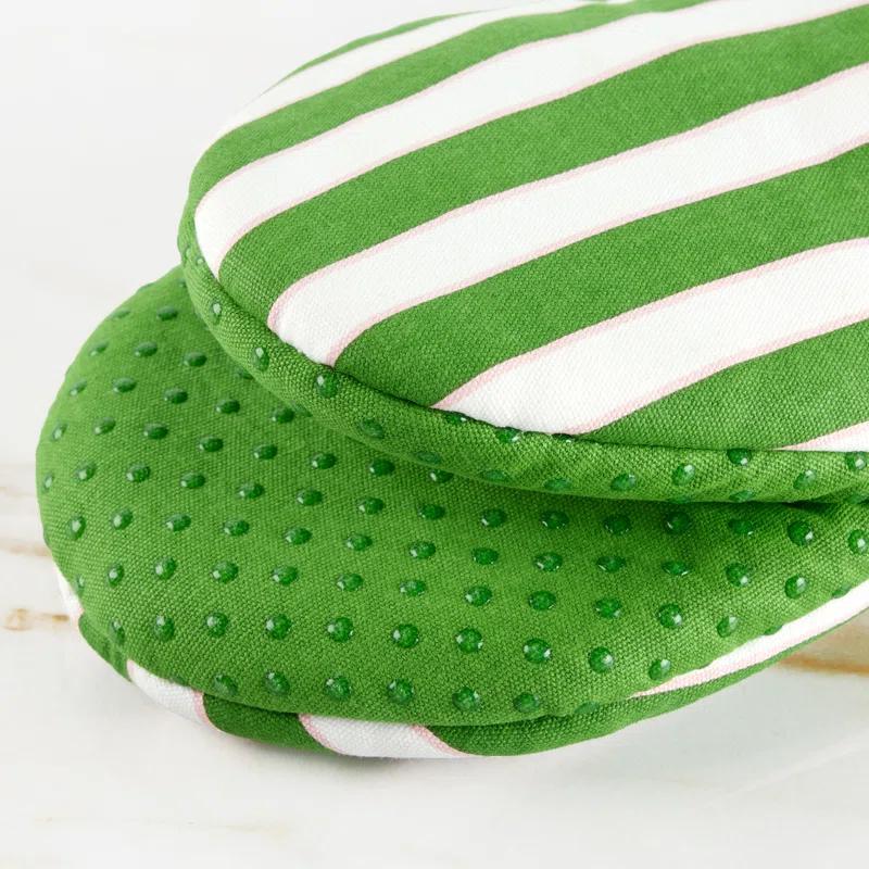 kate spade new york Kate Spade New York Loop And Dot Striped Cotton Oven Mitt Set (Set of 2)