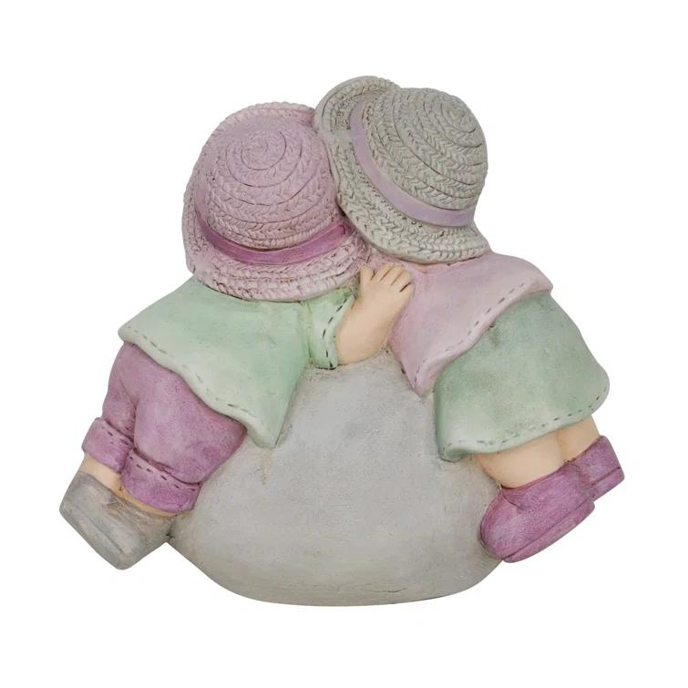 Alpine 11"H Children Leaning on Stone Garden Statue