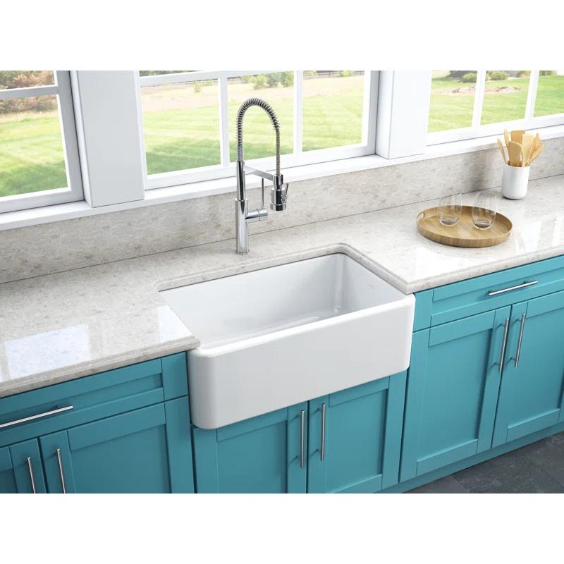 LaToscana LAT/R3018W 30'' L Farmhouse / Apron Single Bowl Fireclay Kitchen Sink