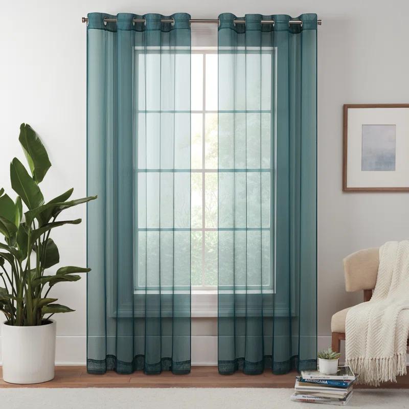 Eclipse Livia Sheer Voile Grommet Curtain Panel