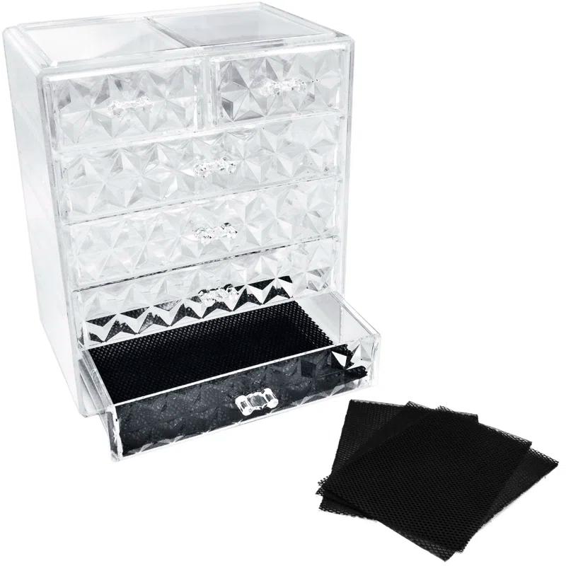 Sorbus Sorbus 6 Drawers Acrylic Makeup and Jewelry Cosmetics Organizer in Diamond Design
