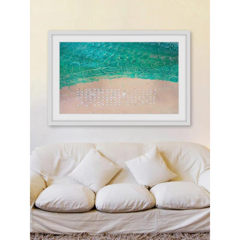 Parvez Taj 'White Umbrella Beach' by Parvez Taj Framed Print